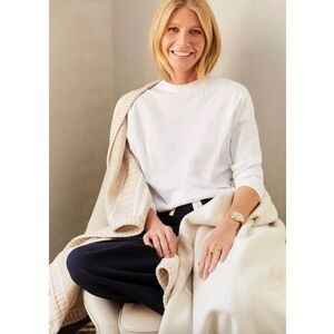 G. Label by Goop Long Sleeve Cotton Tee White